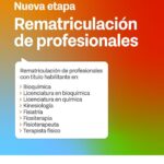 NUEVA ETAPA DE REMATRICULACIÓN DE PROFESIONALES DE LA SALUD