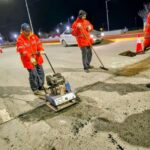 USHUAIA : LA MUNICIPALIDAD  AVANZA CON EL BACHEO EN TODA LA CIUDAD